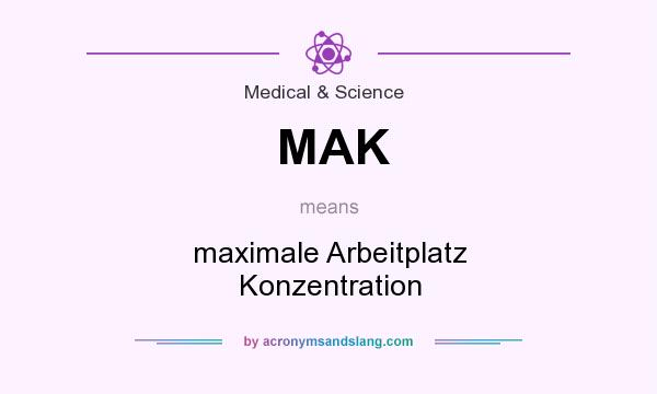 What does MAK mean? It stands for maximale Arbeitplatz Konzentration