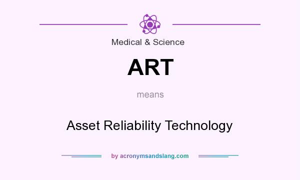 What does ART mean? It stands for Asset Reliability Technology