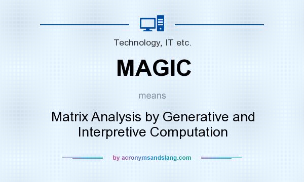 What does MAGIC mean? It stands for Matrix Analysis by Generative and Interpretive Computation