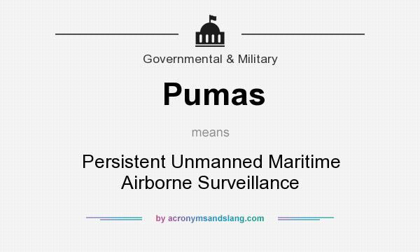 What does Pumas mean? It stands for Persistent Unmanned Maritime Airborne Surveillance