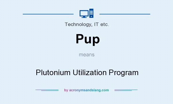 What does Pup mean? It stands for Plutonium Utilization Program