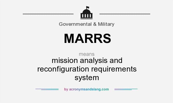 What does MARRS mean? It stands for mission analysis and reconfiguration requirements system