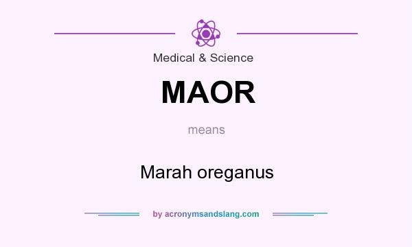 What does MAOR mean? It stands for Marah oreganus