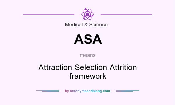 What does ASA mean? It stands for Attraction-Selection-Attrition framework