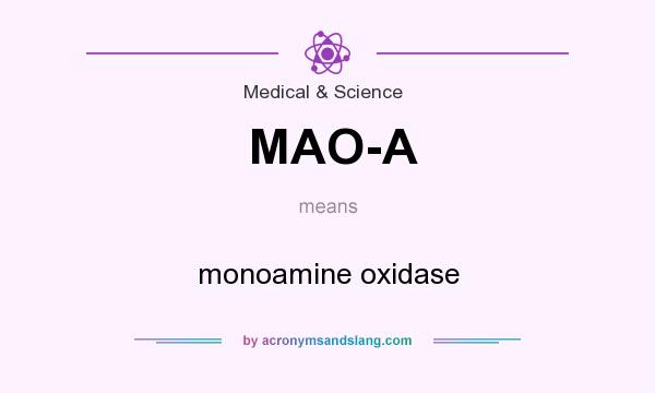 What does MAO-A mean? It stands for monoamine oxidase