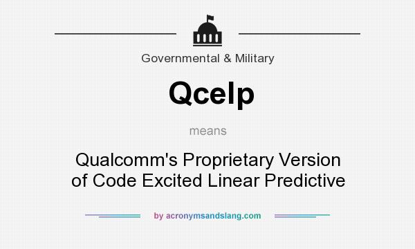 What does Qcelp mean? It stands for Qualcomm`s Proprietary Version of Code Excited Linear Predictive