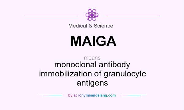 What does MAIGA mean? It stands for monoclonal antibody immobilization of granulocyte antigens