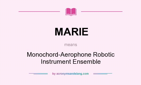 What does MARIE mean? It stands for Monochord-Aerophone Robotic Instrument Ensemble