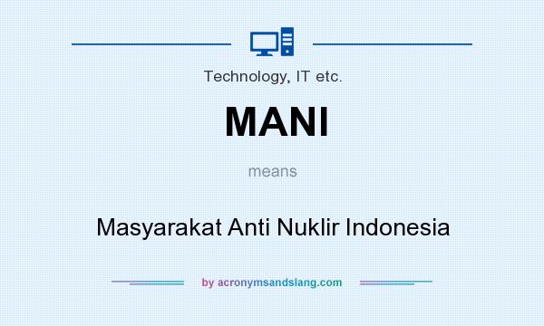 What does MANI mean? It stands for Masyarakat Anti Nuklir Indonesia