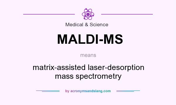 What does MALDI-MS mean? It stands for matrix-assisted laser-desorption mass spectrometry