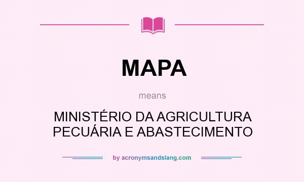 What does MAPA mean? It stands for MINISTÉRIO DA AGRICULTURA PECUÁRIA E ABASTECIMENTO