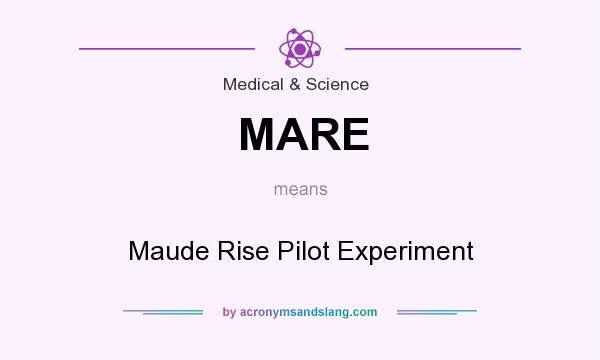 What does MARE mean? It stands for Maude Rise Pilot Experiment