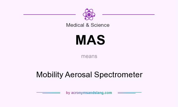 What does MAS mean? It stands for Mobility Aerosal Spectrometer