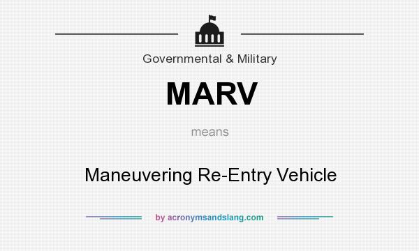 What does MARV mean? It stands for Maneuvering Re-Entry Vehicle