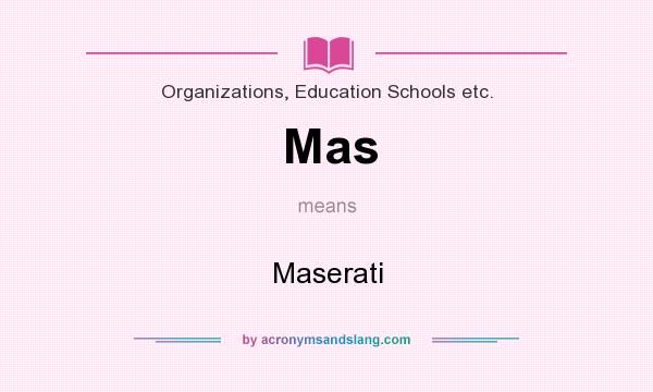 What does Mas mean? It stands for Maserati