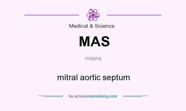What does MAS mean? It stands for mitral aortic septum