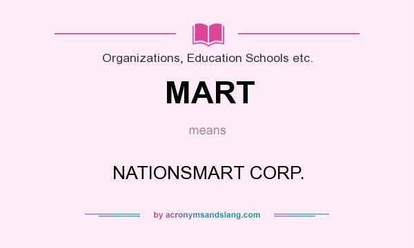 What does MART mean? It stands for NATIONSMART CORP.