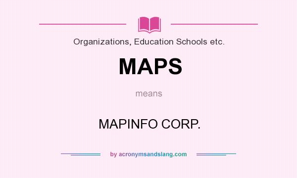 What does MAPS mean? It stands for MAPINFO CORP.