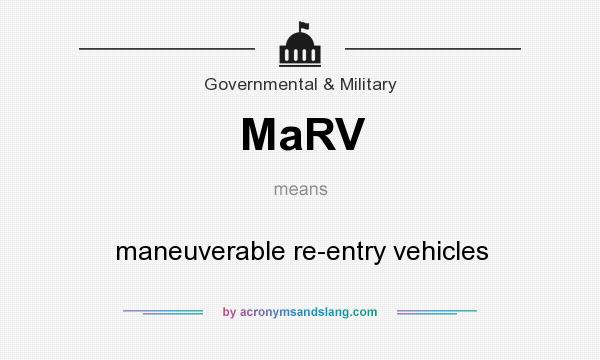 What does MaRV mean? It stands for maneuverable re-entry vehicles