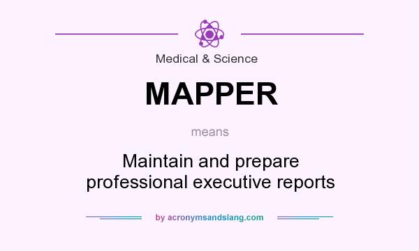 What does MAPPER mean? It stands for Maintain and prepare professional executive reports