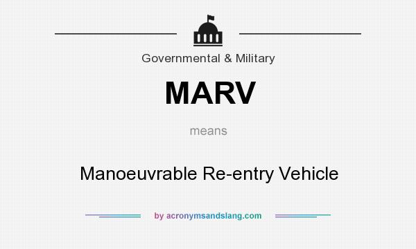 What does MARV mean? It stands for Manoeuvrable Re-entry Vehicle