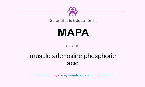 What does MAPA mean? It stands for muscle adenosine phosphoric acid