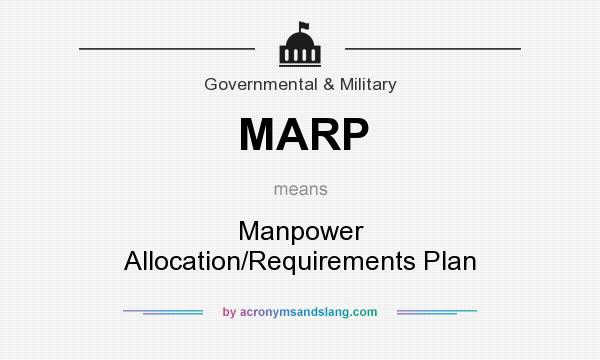 What does MARP mean? It stands for Manpower Allocation/Requirements Plan