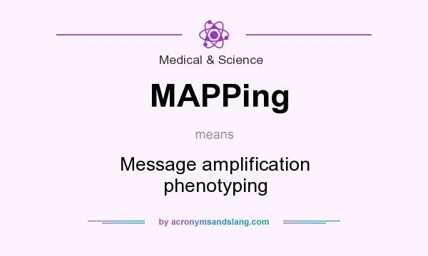 What does MAPPing mean? It stands for Message amplification phenotyping