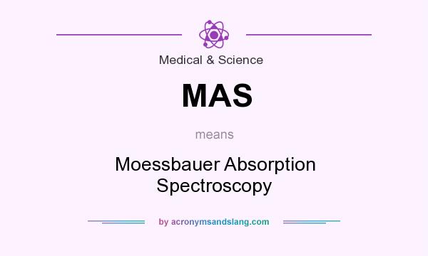 What does MAS mean? It stands for Moessbauer Absorption Spectroscopy