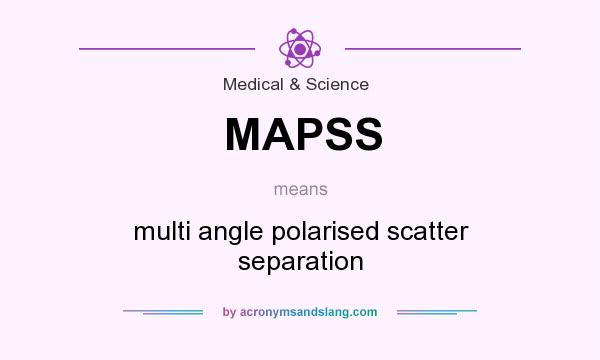 What does MAPSS mean? It stands for multi angle polarised scatter separation