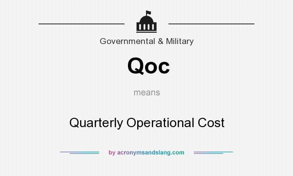What does Qoc mean? It stands for Quarterly Operational Cost