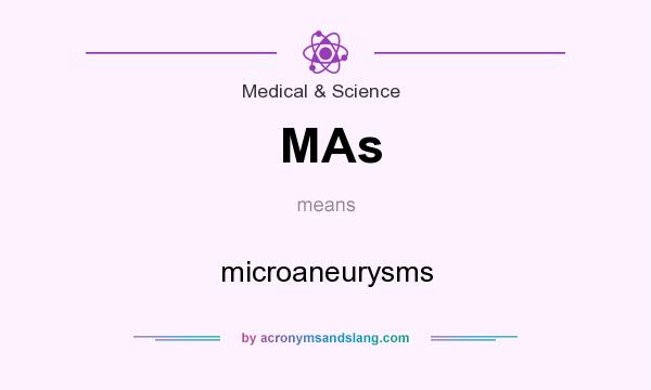 What does MAs mean? It stands for microaneurysms