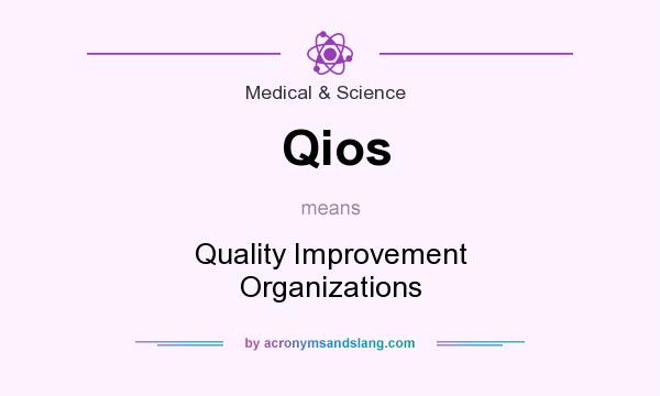 What does Qios mean? It stands for Quality Improvement Organizations