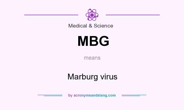 What does MBG mean? It stands for Marburg virus
