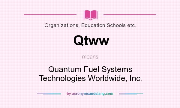 What does Qtww mean? It stands for Quantum Fuel Systems Technologies Worldwide, Inc.
