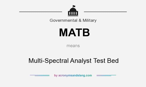 What does MATB mean? It stands for Multi-Spectral Analyst Test Bed