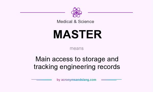 What does MASTER mean? It stands for Main access to storage and tracking engineering records
