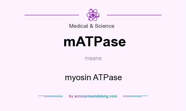 What does mATPase mean? It stands for myosin ATPase