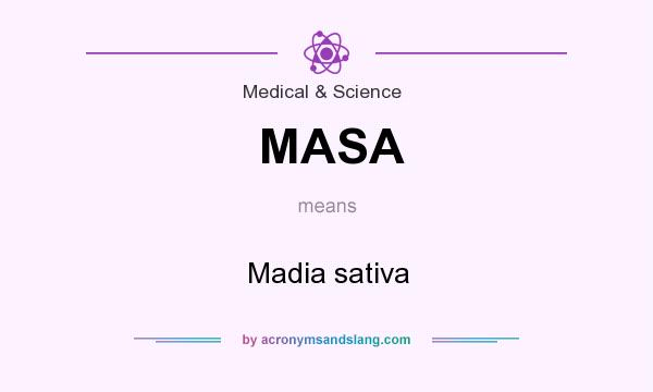 What does MASA mean? It stands for Madia sativa