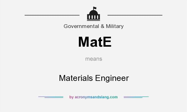 What does MatE mean? It stands for Materials Engineer