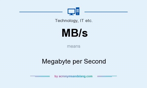 What does MB/s mean? It stands for Megabyte per Second