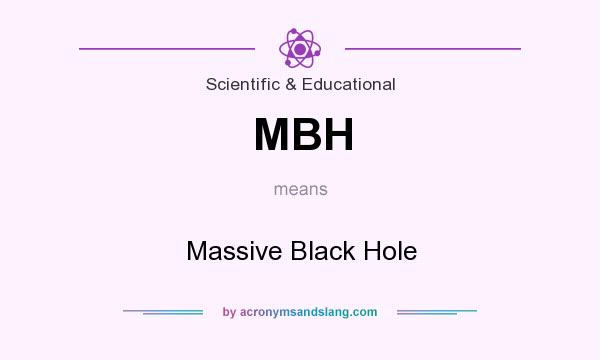 What does MBH mean? It stands for Massive Black Hole