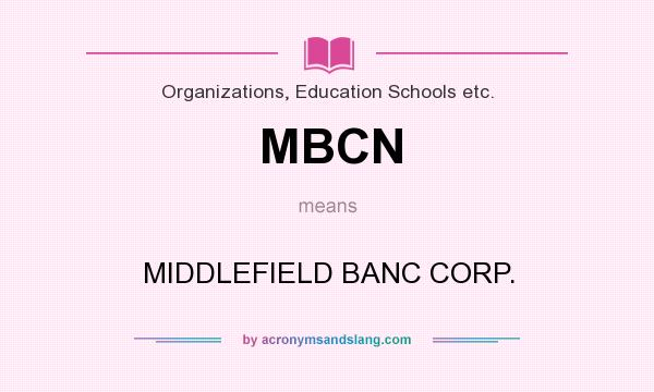 What does MBCN mean? It stands for MIDDLEFIELD BANC CORP.