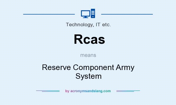 What does Rcas mean? It stands for Reserve Component Army System