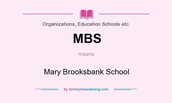 What does MBS mean? It stands for Mary Brooksbank School