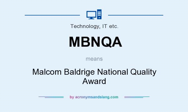 What does MBNQA mean? It stands for Malcom Baldrige National Quality Award