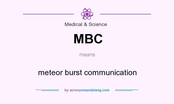 What does MBC mean? It stands for meteor burst communication