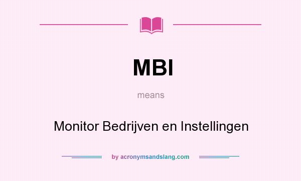 What does MBI mean? It stands for Monitor Bedrijven en Instellingen