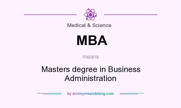 What does MBA mean? It stands for Masters degree in Business Administration