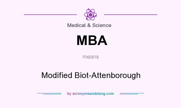 What does MBA mean? It stands for Modified Biot-Attenborough